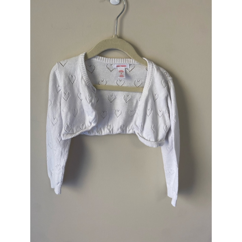 5/$25 Girls' Joe Fresh White Shrug Cardigan 3T